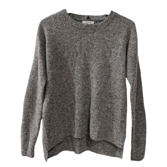 NWT Madewell Grey Convertible Lambswool Cashmere Sweater Size XS - Picture 2 of 9